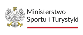 Kliknięcie powiększy obraz. Godło Polski oraz napis „Ministerstwo Sportu i Turystyki” obok czerwono-białej flagi poziomej.